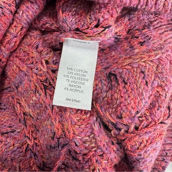 J. Jill Wearever Collection NWOT Plus Size 2X Pink Marled Cable Knit Sweater - Picture 7 of 8